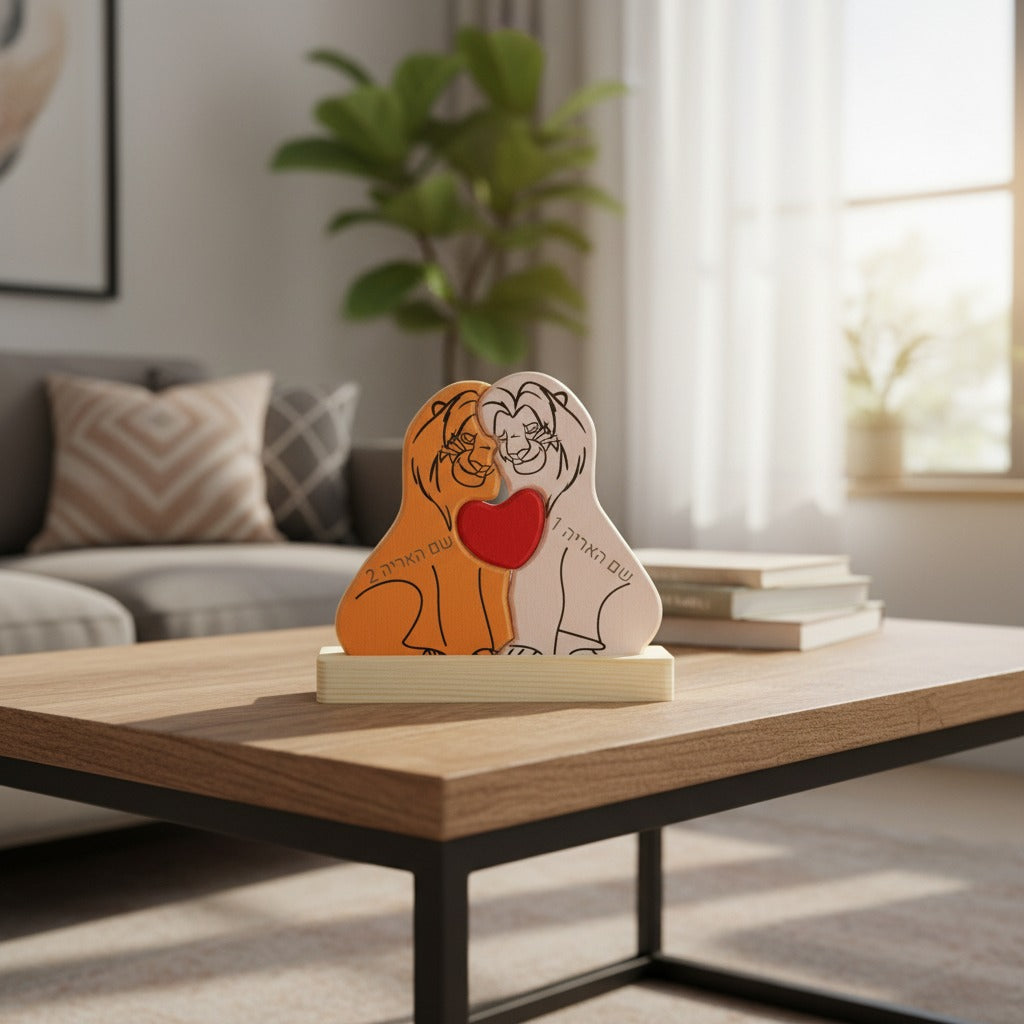 🦁 פאזל משפחת האריות - מתנה משפחתית בעיצוב אישי