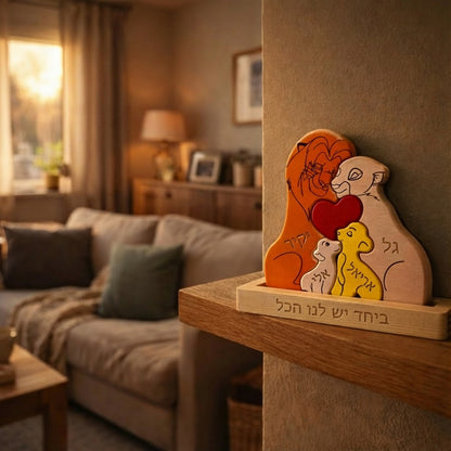 🦁 פאזל משפחת האריות - מתנה משפחתית בעיצוב אישי