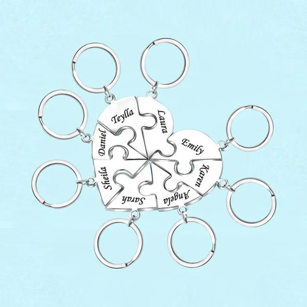 סט מחזיקי מפתחות+שמות לכל המשפחה